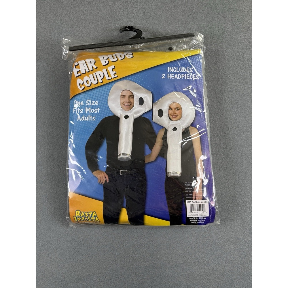 Rasta Imposta Adult Ear Buds Couple Costume - One Size Fits Most - White